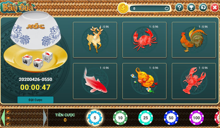 Luật chơi game bầu cua đổi thưởng hiện nay