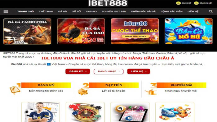 Nhà cái iBet888 có nhiều ưu điểm vượt trội